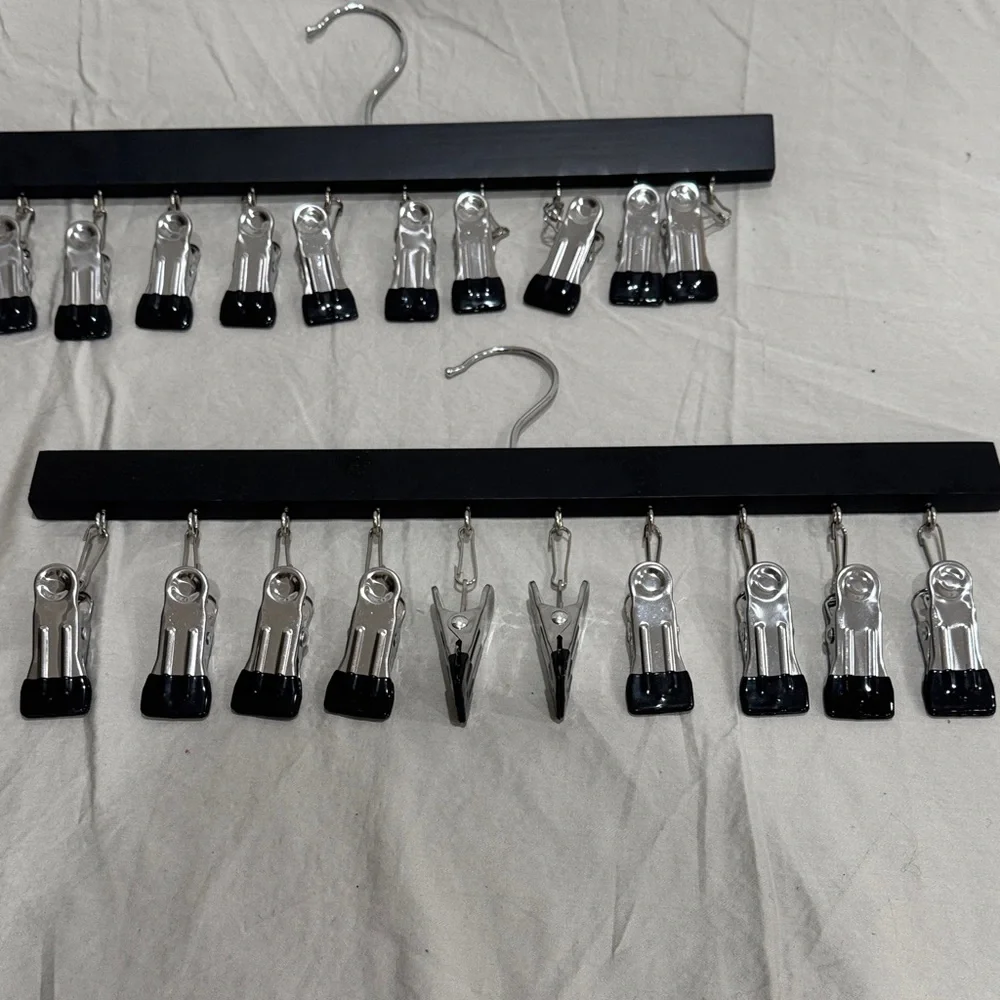 Black and Silver Clip Hangers Set
